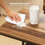 Conjunto de mesa de bar con 2 taburetes, mesa alta de cocina y 2 sillas de bar acolchadas de PU, nogal