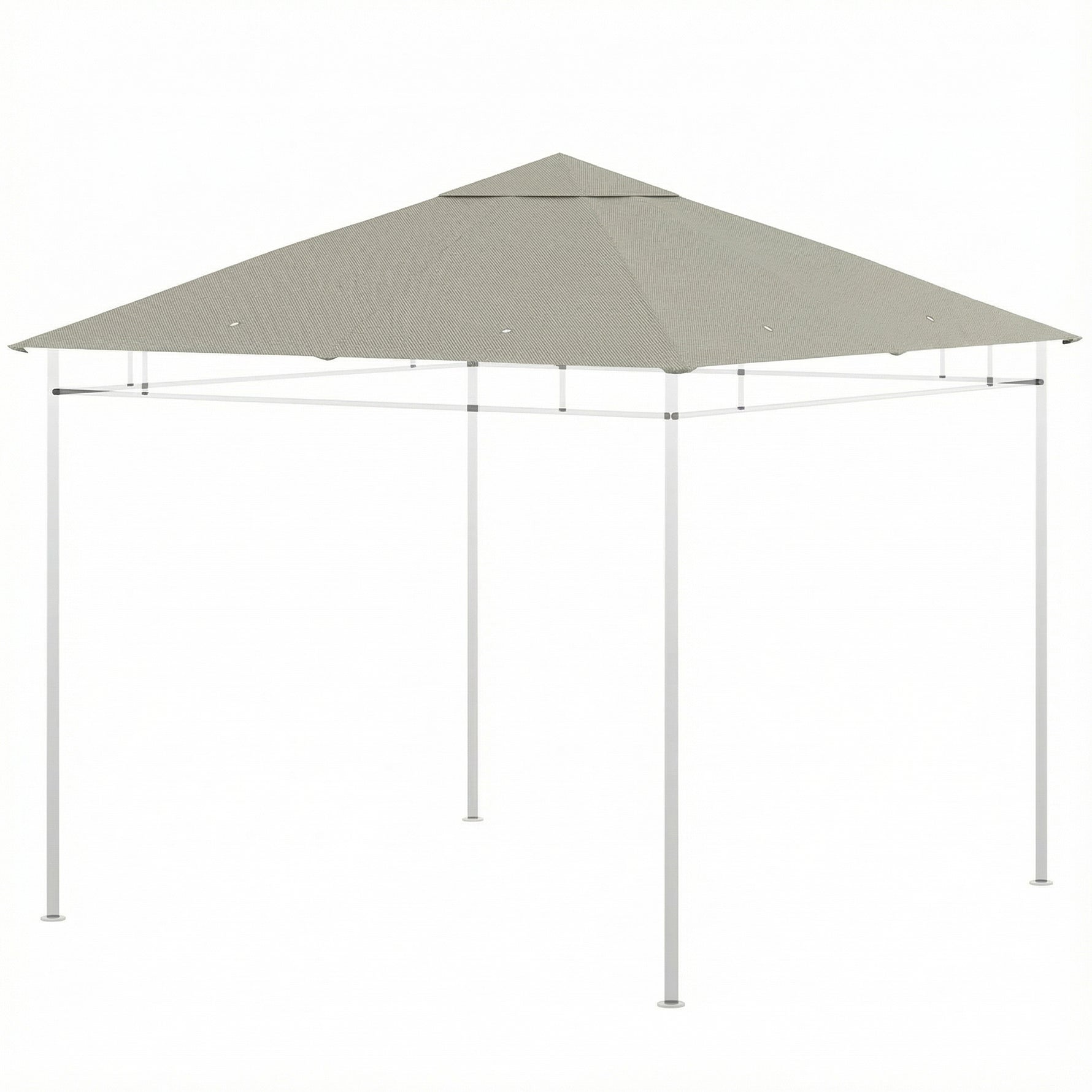 Toile de rechange pour pavillon tonnelle tente toit de remplacement gazebo de jardin polyester 180 g/m² 3 x 3 m gris
