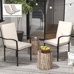 Lot de 2 coussins d'extérieur pour fauteuil chaise à dossier avec attaches rembourrage 8 cm, dim. 112L x 51l cm, beige