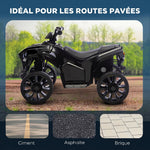 Quad Électrique Enfant 6V, Voiture Électrique Enfants ATV, Musique et Phares LED, 18-56 Mois, 70x42x45cm, Noir