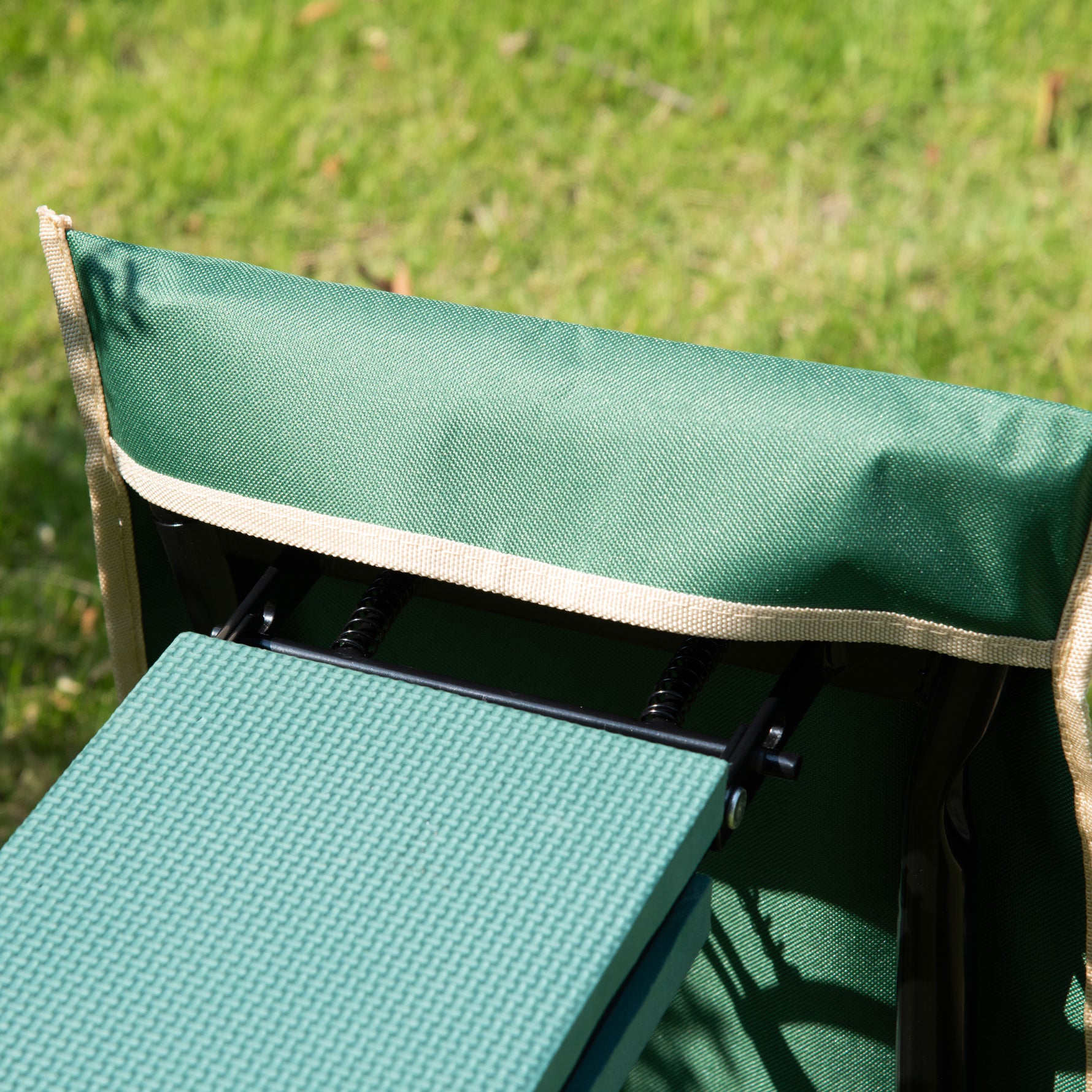 Tabouret de Jardin Pliable agenouilloir de Jardin siège Jardinage avec Coussin Pochette Rangement Outils Vert
