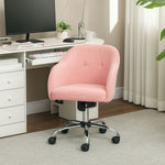 Silla de oficina, sillón de oficina ergonómico, altura ajustable, asiento y respaldo acolchados, rosa