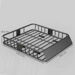 Porte-bagage pour voiture universel, galerie de toit pour voiture en acier charge 90,7 kg 110,5 x 99,5 x 18,5 cm, noir