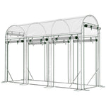 Serre tunnel de jardin 3 m², serre de jardin, cadre en acier galvanisé, 8 portes roulantes, 295x100x197cm, transparent