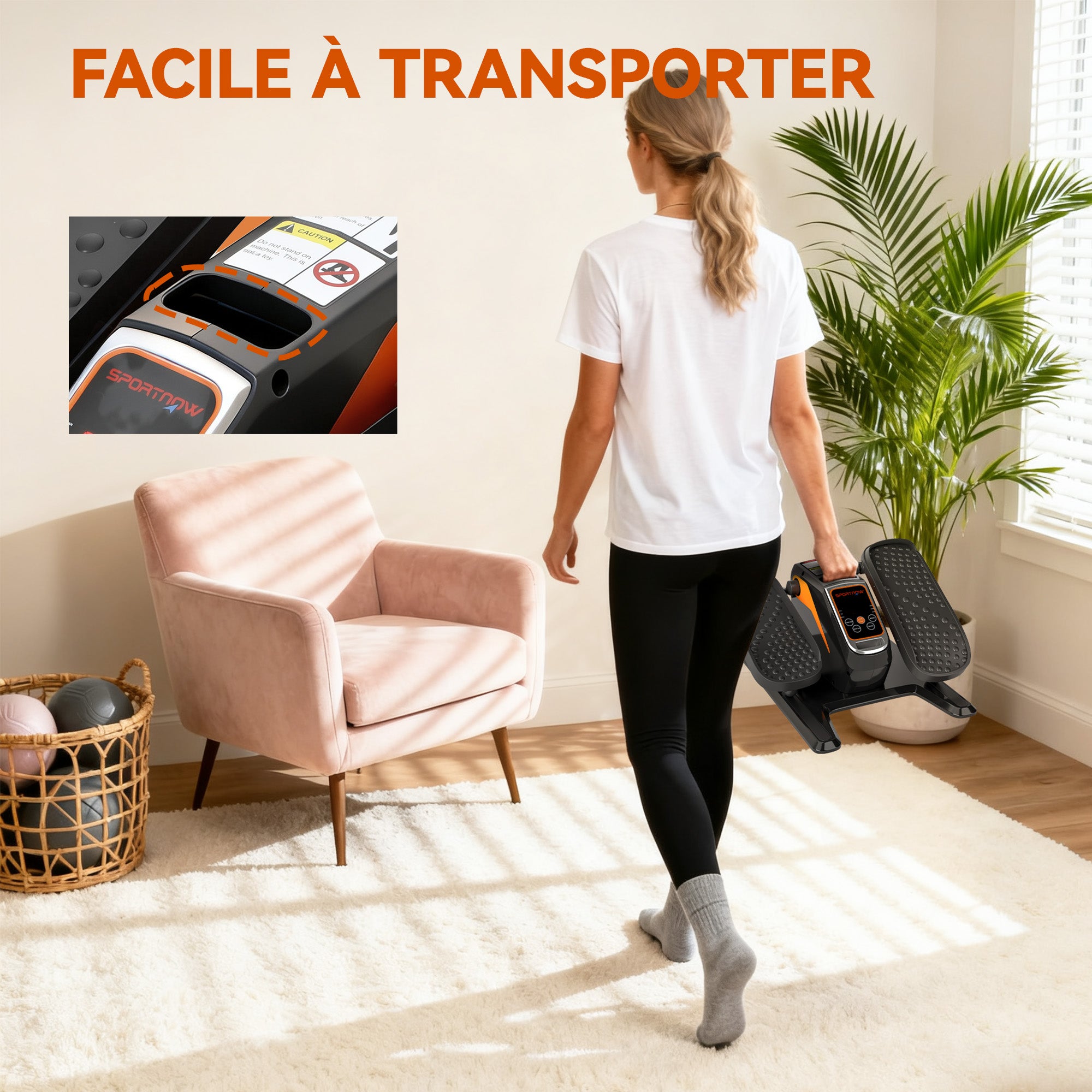 Under-Desk Elliptical Trainer for Home, 12 Speeds, LED Screen, Remote Control, Non-slip Pedal, 40.7x36x21.5cm, Black