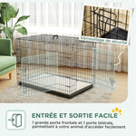 Cage caisse de transport pliante pour chien poignée, plateau amovible, coussin fourni 105 x 70 x 75 cm noir