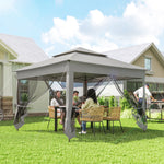 Tonnelle Barnum de Jardin Pop-up Pliant Acier Polyester imperméabilisé Anti UV moustiquaires + Sac de Transport