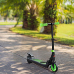 Electric scooter for children 6+ years, foldable, 8 km/h, 71x36.5x75-80cm, aluminum, steel, green