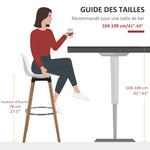 Set di 4 sgabelli da bar in stile scandinavo, altezza 70 cm, con gambe in legno e poggiapiedi in acciaio - bianco