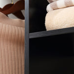 Armoire penderie Meuble de Rangement Mobile 6 roulettes 120L x 40l x 128H cm en bois Noir