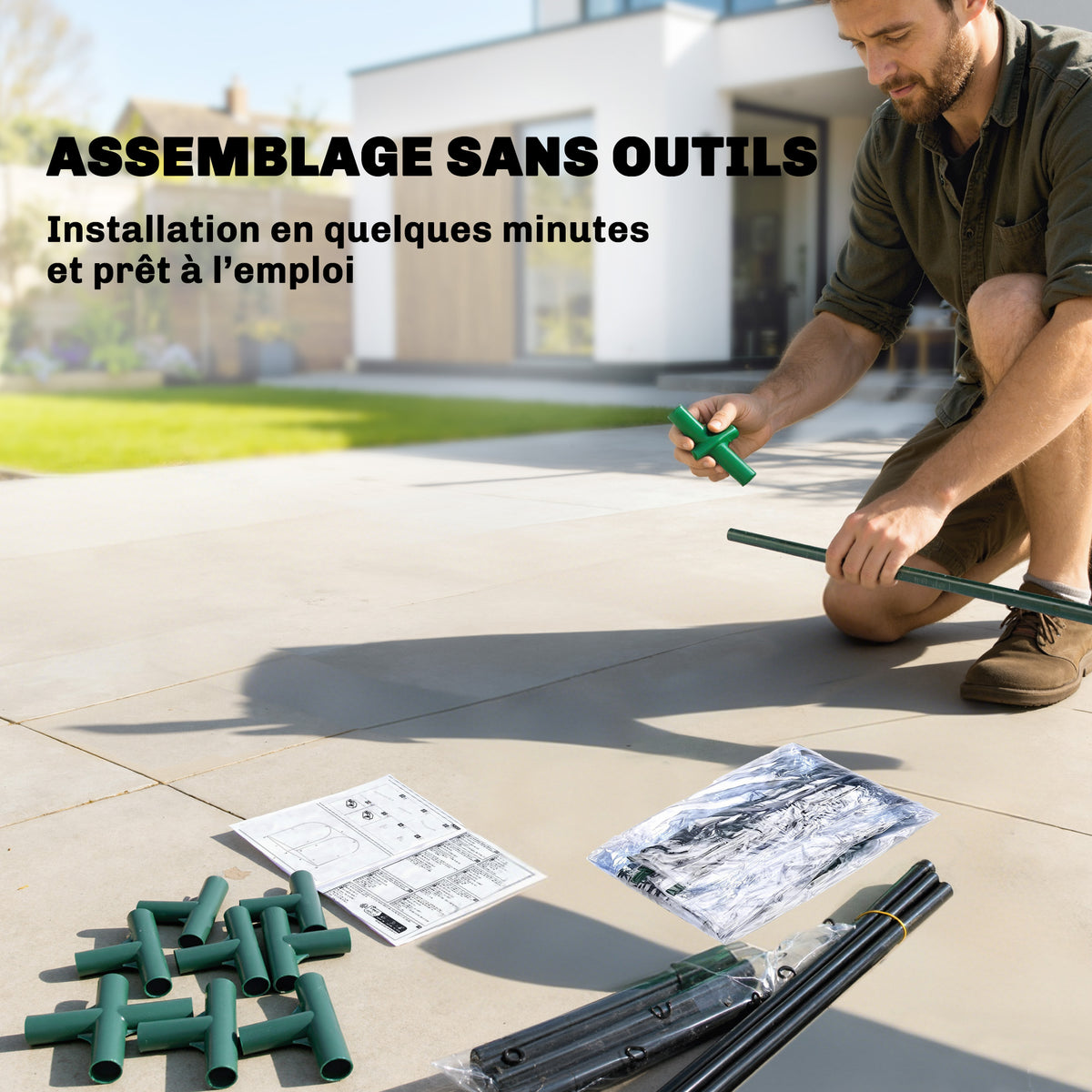 Mini Serre avec Sac de Plantation, Serre Portable avec porte enroulable, 68 x 50 x 70 cm, Vert Foncé
