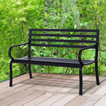 Banc de Jardin Design Contemporain 2 Places dim. 127L x 58l x 82H cm métal époxy Noir