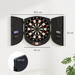 Cible jeu de fléchettes électronique refermable 26 jeux jusqu'à 8 joueurs affichage LCD haut-parleur noir
