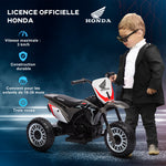 Moto cross éléctrique pour enfant licence Honda CRF450RL 3 roues batterie 6V enfants 18-36 mois gris