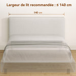 Tête de lit murale en lin, 140 x 60 cm, tête de lit suspendue rembourrée pour chambre à coucher, crème