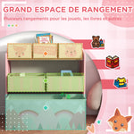 Meuble de rangement enfant avec 6 boîtes amovibles en tissu non tissé Organisateur de jouets, étagère 63L x 30l x 66H cm