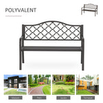Banc 3 Places de Jardin terrasse Style Rural Chic 128L x 60l x 89H cm métal époxy anticorrosion Fonte Brun