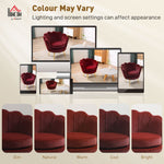 Fauteuil salon fauteuil en velours fauteuil coquillage avec pieds en métal doré pour chambre à coucher, rouge