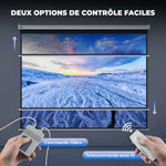 Écran vidéoprojecteur 84 Pouces, 4:3 4K HD écran de projection motorisé et électrique, écran de projection tv et home cinéma, montage mural ou plafond, panneau de commande et télécommande