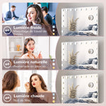LED ispilu argiztatua, intentsitate erregulagarria, handiagotze-ispilua, USB kargatze-ataka, 80 x 62 cm