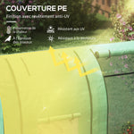 Serre de jardin 1,8 m² dim. 1,85L x 0,9l x 1,5H m 2 Portes zippées déroulantes 4 fenêtres enroulables Acier PE Vert