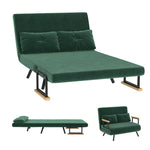 Canapé convertible 2 places 4 en 1, canapé-lit avec dossier réglable sur 5 niveaux, 2 coussins, 102 x 73 x 81 cm, vert