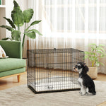 Cage pour chien cage de transport pour chien pliable avec 2 portes plateau amovible coussin lavable 75x48,5x53cm noir