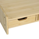 Monitorständer, Laptop-TV-Sockel, Desktop-Organizer mit Schublade aus Bambus
