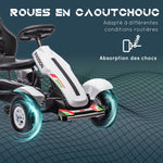 Kart à pédales pour enfant siège réglable 3 positions frein à main enfant de 5 à 12 ans blanc noir