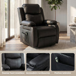 Fauteuil releveur électrique fauteuil relax électrique avec repose-pied télécommande et 2 pochettes 76x90x105cm noir