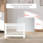 Cache-radiateur couverture radiateur Design à Lattes Panneau Cabinet pour salon cuisine chambre couloir dim. 112L x 19l x 81H cm MDF Blanc