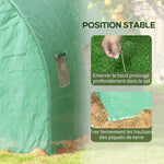 Serre de Jardin Tunnel 6 m² avec système d'arrosage intégré, 3L x 2l m 6 fenêtres Porte enroulable Vert