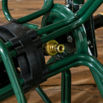Dévidoir de tuyau d'arrosage sur roues capacité 30 m de tuyau de Ø 16mm dévidoir chariot enrouleur métal vert