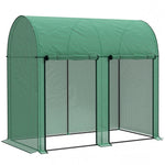 Serre de jardin 2 m² serre à tomates 2 portes zippées enroulables acier PE haute densité anti-UV 2 x 1 x 1,78 m vert