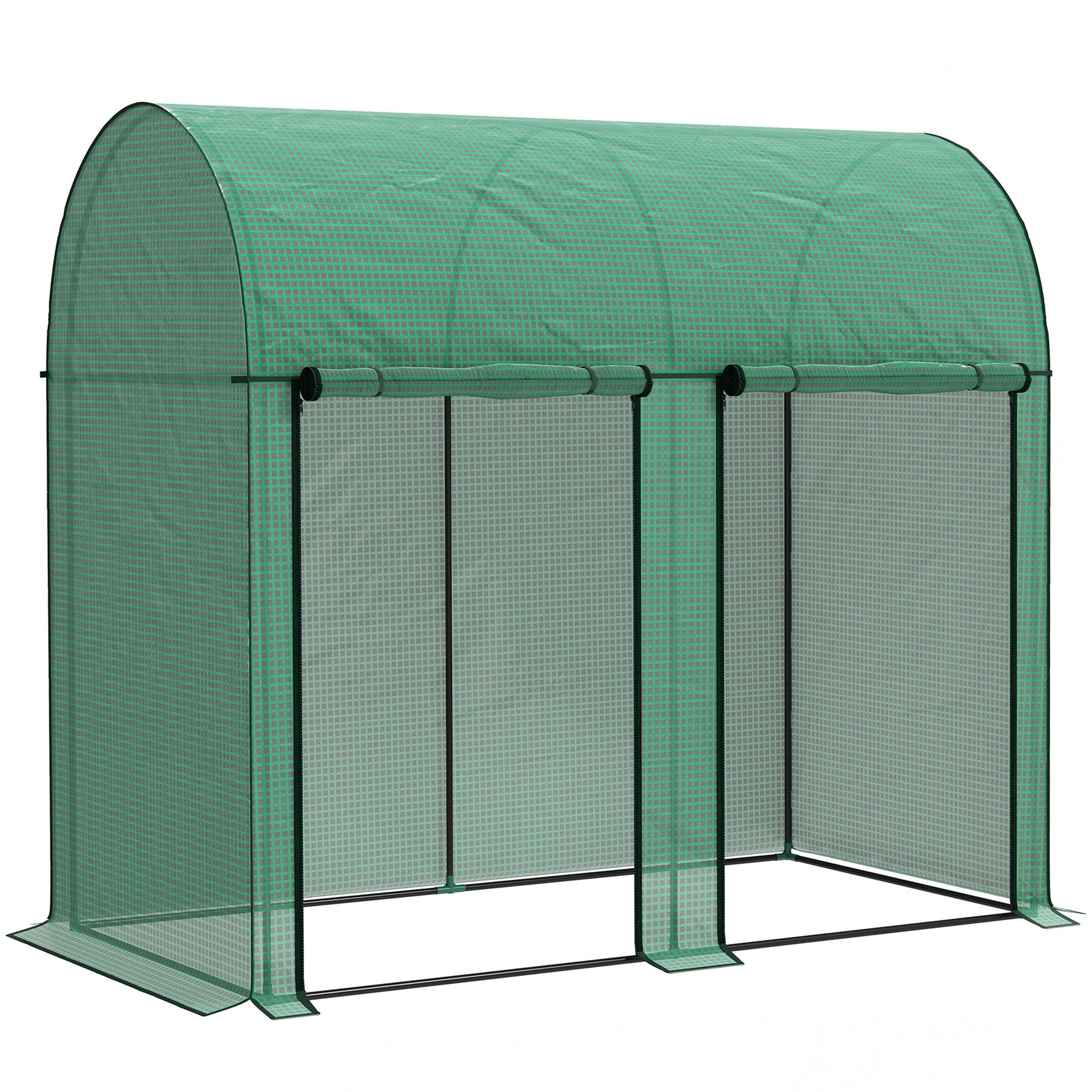 Serre de jardin 2 m² serre à tomates 2 portes zippées enroulables acier PE haute densité anti-UV 2 x 1 x 1,78 m vert