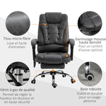 Fauteuil de bureau massant chauffant hauteur réglable dossier inclinable repose-pied + coussin lombaires intégrés