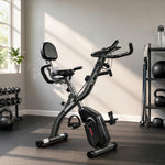 Vélo d'Appartement Pliable Vélo de Fitness 4 en 1 Silencieux Connecté Kinomap Bluetooth et Zwift 105x53,5x109cm Noir