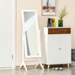 Miroir en Pied Grand Miroir de Sol Inclinaison réglable pour Dressing Chambre dim. 47L x 46l x 148H cm en blanc