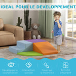 4 blocs de construction XL - modules de motricité - mousse EPE polyuréthane, vert orange violet et bleu