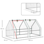 Mini Serre de Jardin mini serre tunnel 180L x 90l x 90H cm toit pointu Acier PE 140 g/m² Anti-UV fenêtres avec
