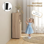 Meuble salle de bain, meuble de rangement étroit 4 niveaux, placard, compartiment ouvert, 40 x 31 x 104 cm, chêne jaune