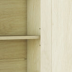 Armoire murale salle de bain avec miroir, 56 x 13 x 58 cm, meuble salle de bain avec Portes Miroir Doubles Bois Naturel