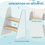 Marche pied enfant marchepied enfants 2 marches pour enfants 3 à 8 ans en bois charge max. 20 kg blanc