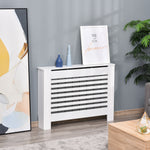 Cache-radiateur couverture radiateur Design à Lattes Panneau Cabinet pour salon cuisine chambre couloir dim. 112L x 19l x 81H cm MDF Blanc