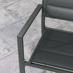Ensemble de 4 chaises de jardin empilables en aluminium et textilène avec accoudoirs, lot de 4 pièces pour extérieur