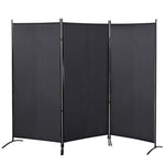 Paravent 3 panneaux dim. 2,53L x 0,5l x 1,82H m Store latéral Brise-Vue paravent sur Pied séparateur métal Polyester