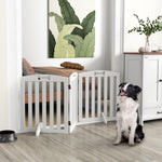 Cancelletto di sicurezza per cani cancelletto pieghevole per cani piedini di supporto punte antiscivolo 155 x 30 x 61 cm bianco