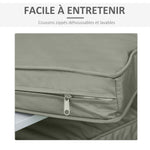 Coussins pour chaise fauteuil de jardin coussins d'assise de dossier déhoussables polyester 56x52/56x46cm gris foncé