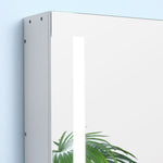 Armoire murale miroir lumineux LED salle de bain 2 portes avec 3 niveaux 70 x 15 x 65 cm blanc