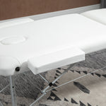 Table de massage 3 zones pliante cosmétique portable charge max. 225 Kg hauteur réglable cadre en alliage blanc